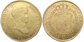 1820. Fernando VII (1808-1833). Lima. 8 Escudos. JP. A&C. Au. 27,03 g. EBC+. Est.2000.