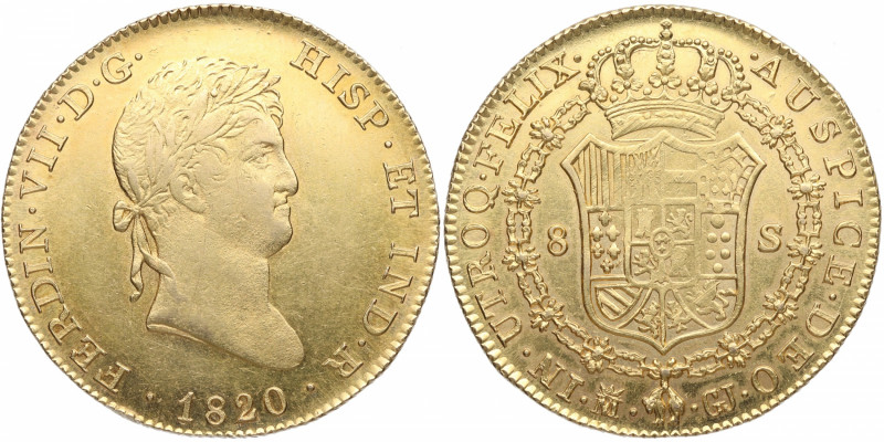 1820. Fernando VII (1808-1833). Madrid. 8 Escudos. GJ. A&C 1776. Au. 27,10 g. Mu...