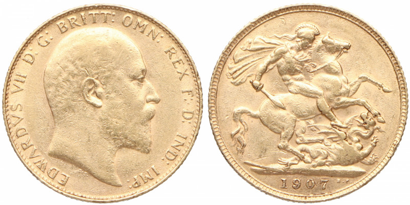 1907. Inglaterra. 1 soberano. Au. EBC+. Est.350.