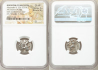 MACEDONIAN KINGDOM. Alexander III the Great (336-323 BC). AR drachm (17mm, 4.20 gm, 12h). NGC Choice VF 5/5 - 4/5. Posthumous issue of Colophon, ca. 3...