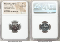 THRACIAN KINGDOM. Lysimachus (305-281 BC). AR drachm (18mm, 4.17 gm, 2h). NGC VF 4/5 - 3/5. In the types of Alexander III the Great of Macedon, Lampsa...