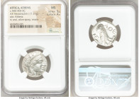 ATTICA. Athens. Ca. 440-404 BC. AR tetradrachm (23mm, 17.21 gm, 4h). NGC MS 5/5 - 4/5. Mid-mass coinage issue. Head of Athena right, wearing crested A...