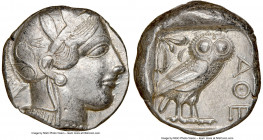 ATTICA. Athens. Ca. 440-404 BC. AR tetradrachm (24mm, 17.19 gm, 2h). NGC Choice XF 5/5 - 4/5. Mid-mass coinage issue. Head of Athena right, wearing cr...