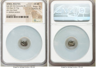 IONIA. Miletus. Ca. late 6th-5th centuries BC. AR 1/12 stater or obol (9mm, 0.77 gm). NGC XF 5/5 - 4/5. Milesian standard. Forepart of roaring lion ri...
