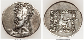 PARTHIAN KINGDOM. Sinatruces (ca. 93-69 BC). AR drachm (20mm, 4.13 gm, 11h). Choice Fine, brushed. Rhagae. Diademed bust of Sinatruces left, wearing t...