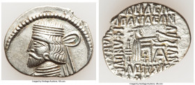 PARTHIAN KINGDOM. Vardanes I (ca. AD 40-45). AR drachm (22mm, 3.69 gm, 1h). Choice XF, edge chip, brushed. Ecbatana. Bust of Vardanes I left with shor...