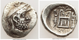 PERSIS KINGDOM. Darius I (2nd century BC). AR hemidrachm (14mm, 2.07 gm, 8h). XF. Bust of king right, wearing short beard, diadem and kyrbasia surmoun...