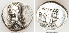 PERSIS KINGDOM. Darius II (mid-1st century BC). AR drachm (18mm, 4.15 gm, 3h). About XF. Istakhr (Persepolis). Bearded bust of Darius II left, wearing...