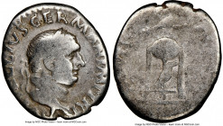 Vitellius (July-December AD 69). AR denarius (20mm, 6h). NGC VG. Rome. A VITELLIVS GERM IMP AVG TR P, laureate head of Vitellius right / XV VIR-SACR F...