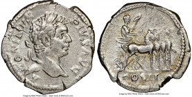 Caracalla (AD 198-217). AR denarius (19mm, 3.13 gm, 7h). NGC XF 5/5 - 2/5, brushed. Rome, AD 205-207. ANTONINVS PIVS AVG, laureate head of Caracalla r...