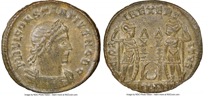 Constantius II, as Caesar (AD 337-361). AE3 or BI nummus (18mm, 6h). NGC Choice ...