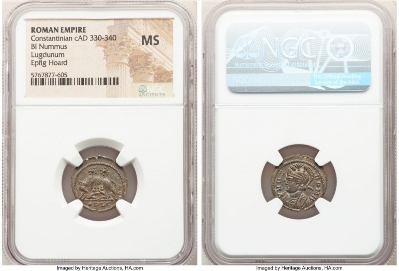 Constantinople Commemorative (ca. AD 330-340). AE3 or BI nummus (18mm, 12h). NGC...