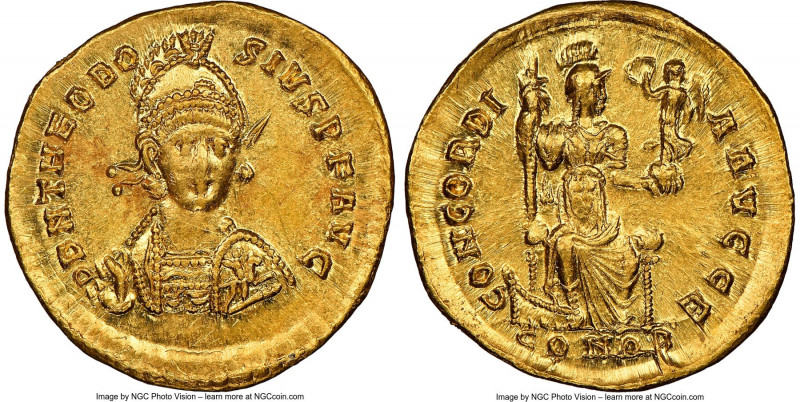 Theodosius II, Eastern Roman Empire (AD 402-450). AV solidus (20mm, 4.45 gm, 6h)...