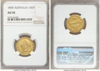 Victoria gold Sovereign 1858-SYDNEY AU50 NGC, Sydney mint, KM4. AGW 0.2353 oz. 

HID09801242017

© 2020 Heritage Auctions | All Rights Reserved