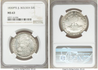 Republic 4 Soles 1830 PTS-JL MS63 NGC, Potosi mint, KM96a.1. Mint bloom with dove-gray tone. 

HID09801242017

© 2020 Heritage Auctions | All Righ...