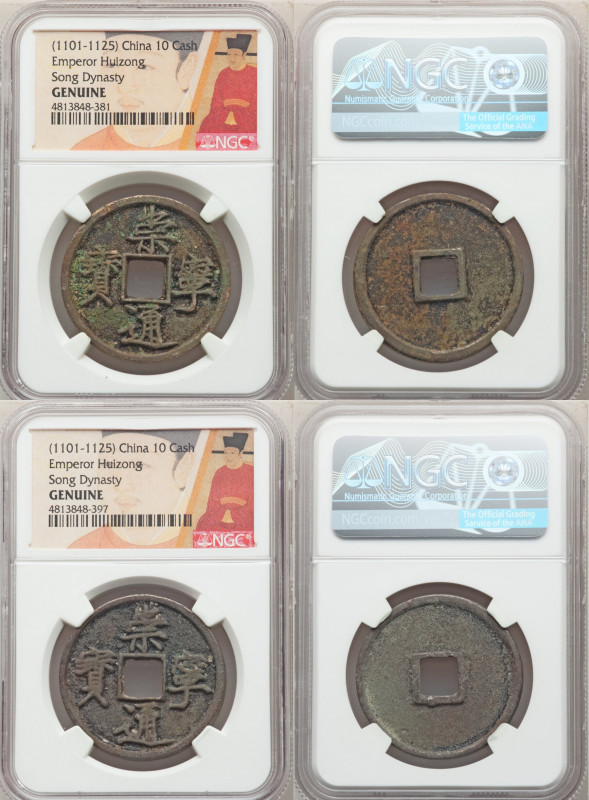 Northern Song Dynasty. Hui-Zong 20-Piece Lot of Certified 10 Cash ND (1101-1125)...