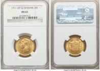Frederick VIII gold 20 Kroner 1911 (h)-VBP MS65 NGC, Copenhagen mint, KM810. AGW 0.2593 oz.

HID09801242017

© 2020 Heritage Auctions | All Rights...