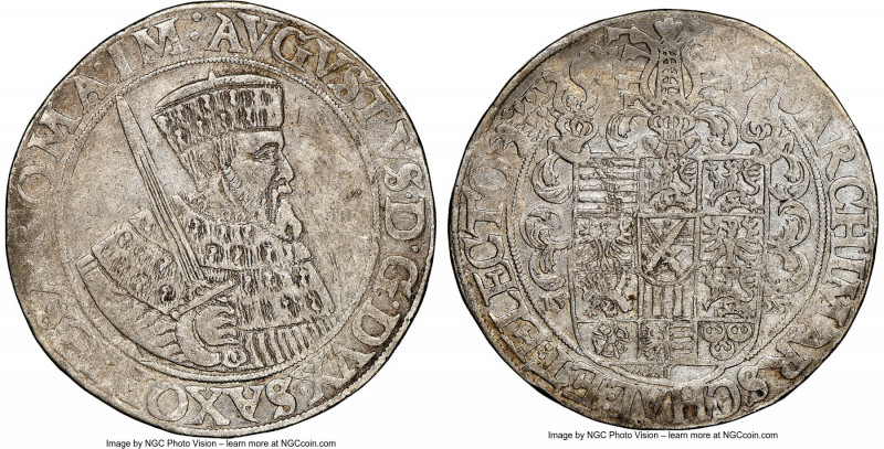 Saxony. August Taler 1555 AU50 NGC, Annaberg mint, Dav-9791. 

HID09801242017...