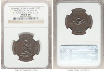 Middlesex copper "Anti-Slavery Society" 1/2 Penny Token ND (1790s) AU58 Brown NGC, D&H-1038c. Political series. Edge: York Built A.M. 1223. Glossy wal...