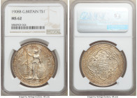 Edward VII Trade Dollar 1908-B MS62 NGC, Bombay mint, KM-T5, Prid-18. Lustrous with russet and gold toning in a mottled inconsistent pattern. 

HID0...
