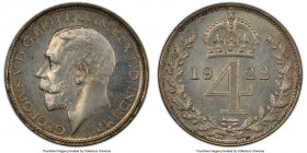 George V 4-Piece Certified Prooflike Maundy Set 1922 PCGS, 1) Penny - PL64 2) 2 Pence - PL65 3) 3 Pence - PL65 4) 4 Pence - PL65 KM-MDS180. Sold as is...