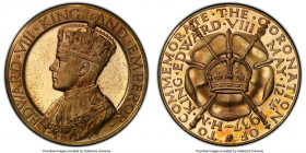 Edward VIII gilt copper Specimen "Coronation" Medal 1937 SP64 PCGS, BHM-4291, Giordano-CM247b. 35mm. EDWARD VIII KING AND EMPEROR His crowned bust lef...