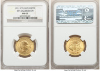 Republic gold "Jon Sigurdsson" 500 Kronur 1961 MS65 NGC, KM14. Mintage: 10,000. AGW 0.2593 oz. 

HID09801242017

© 2020 Heritage Auctions | All Ri...