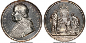 Papal States. Pius IX silver "Throne of St. Peter" Medal Anno XXVI (1871) MS61 NGC, Rinaldi-65. 43mm. By Bianchi. PIVS IX PONT MAX AN XXVI his bust le...