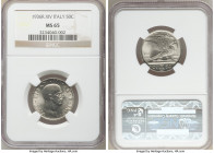 Vittorio Emanuele III 50 Centesimi Anno XIV (1936)-R MS65 NGC, Rome mint, KM76. First year of three year type. Gem Uncirculated. 

HID09801242017
...