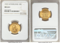 Wilhelmina gold 10 Gulden 1925 MS64+ NGC, KM162. AGW 0.1947 oz. 

HID09801242017

© 2020 Heritage Auctions | All Rights Reserved