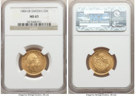 Oscar II gold 20 Kronor 1884-EB MS65 NGC, KM748. Rose-gold toning satin surface. 

HID09801242017

© 2020 Heritage Auctions | All Rights Reserved