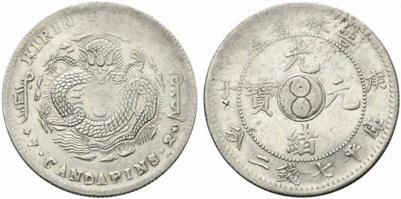 Cina. Dinastia Qing. De Zong 1875-1908. AR Dollar (Kirin) O.J. (1900) KM Y183a, ...