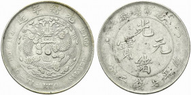 Cina. Dinastia Qing. De Zong 1875-1908. AR Dollar (Yuan) o.J. (1908) Tai Ching ti kuo (Tientsin). Lin Gwo Ming 11. Yeoman 14. BB+