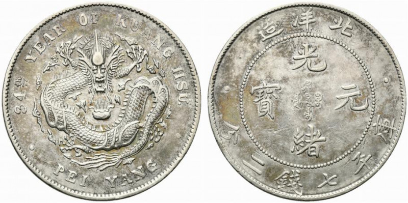 Cina. Dinastia Qing. De Zong 1875-1908. AR Dollar (Yuan) anno 34 (1908) Chihli (...