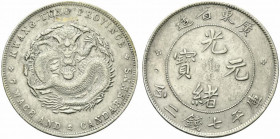 Cina. Dinastia Qing. De Zong 1875-1908. AR Dollar ( 7 Mace 2 Candareens). Guangdōng (Kwangtung). L&M 133; Kann 26; KM Y 203. BB+