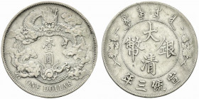 Cina. Qing (Chi'ing) Hsüan-T'ung AR Dollar (Yuan) .Tientsin, anno 3 (1911). L&M 37; KM Y. 31. BB+