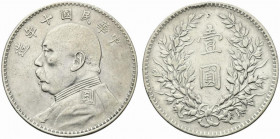Cina. AR Dollar, anno 10 (1921) (….) KM Y 329.6 BB+