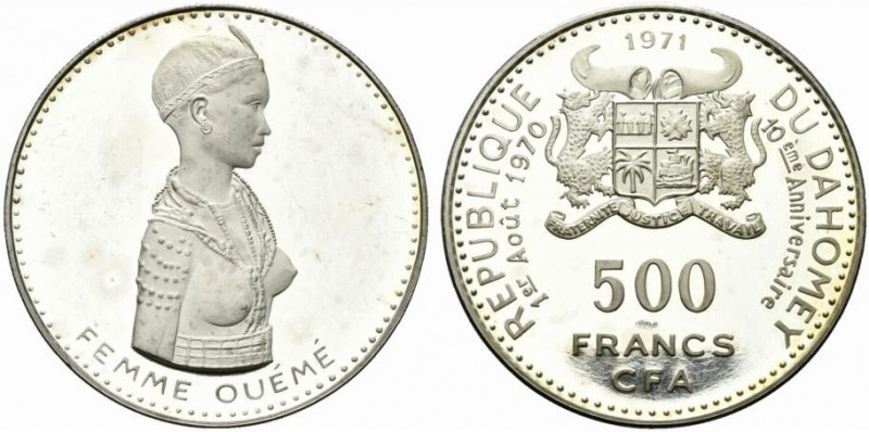Dahomey. AR 500 francs 1971. KM. 3.1. Raro. Proof. SPL+