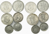 Olanda. Lotto di 6 monete 2 e ½ Gulden 1929, 1961, 1964, 1970, Gulden 1944, 1952