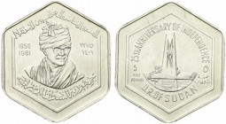 Sudan. AR 5 Pounds, 1981 per il 25 Anniversario dell' Indipndenza. qFDC