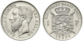 Belgio. Leopoldo II (1830-1905) AR 1 franco. 1886. KM 29.1. qFDC