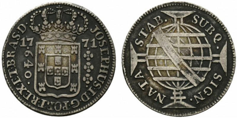 Brasile. Jose I (1750-77) 640 reis 1771 Lisbona (36mm, 17,61g). Russo-174; KM 19...