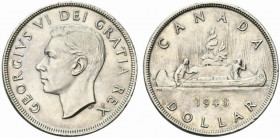 Canada. Geiorgio VI (1912-1947) AR Dollaro 1947, Royal Canadian mint, KM 37; Blunt 7. SPL+