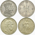 Germania. Prussia, Guglielmo I (1861-1888) AR Tallero 1861, KM 488. in lotto con Ar Tallero 1871. Dav. 785; AKS 118. Lotto di due monete