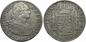 Messico. Carlo IV (1788-1808) AR 8 reales 1794. Busto a destra R/ Stemma coronato. KM 107. BB