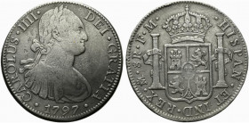 Messico. Carlo IV (1788-1808) AR 8 reales 1797. Busto a destra R/ Stemma coronato. KM 107. BB