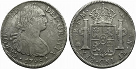Messico. Carlo IV (1788-1808) AR 8 reales 1798. Busto a destra R/ Stemma coronato. KM 107. BB