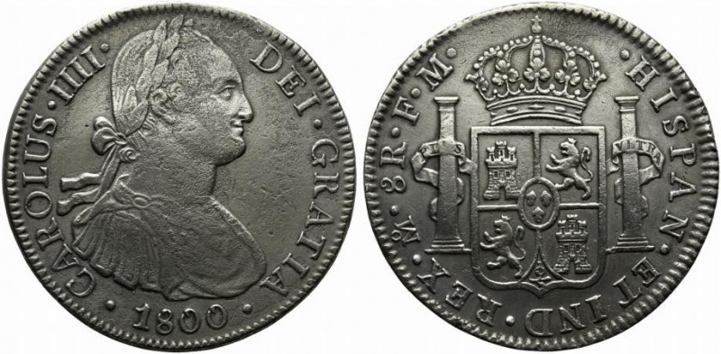 Messico. Carlo IV (1788-1808) AR 8 reales 1800. Busto a destra R/ Stemma coronat...