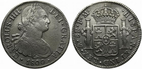 Messico. Carlo IV (1788-1808) AR 8 reales 1800. Busto a destra R/ Stemma coronato. KM 107. BB