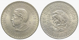 Messico. AR 10 Pesos 1957 (40mm, 29.01g, 6h). KM 475. SPL
